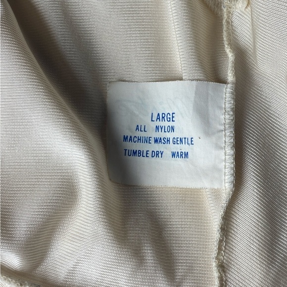 Vintage Mistee 2 Piece Lingerie Set Cream Floor Length Large - Picture 11 of 14